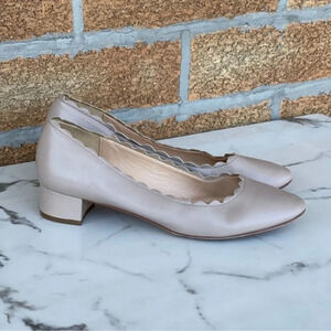 Fabio rusconi Scalloped Leather Pumps 40.5/10.5